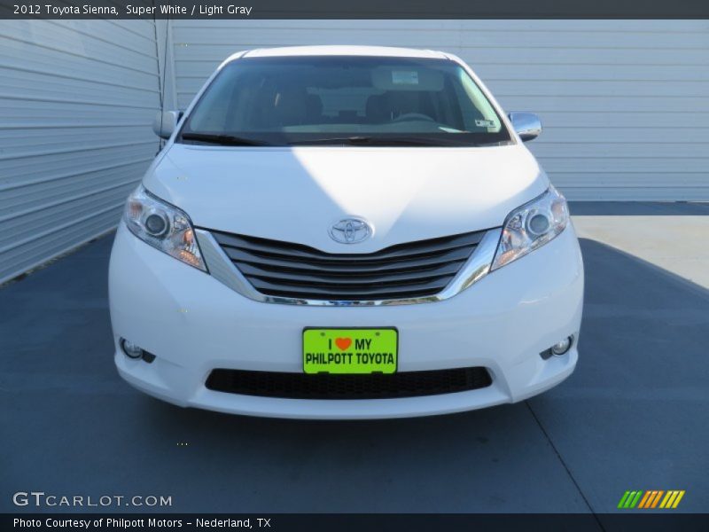 Super White / Light Gray 2012 Toyota Sienna