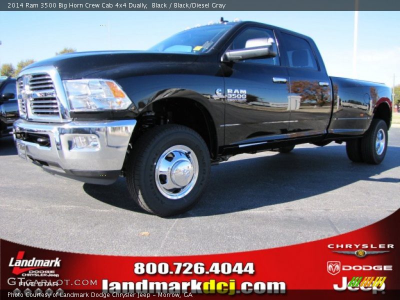 Black / Black/Diesel Gray 2014 Ram 3500 Big Horn Crew Cab 4x4 Dually
