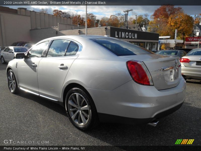 Brilliant Silver Metallic / Charcoal Black 2009 Lincoln MKS AWD Sedan