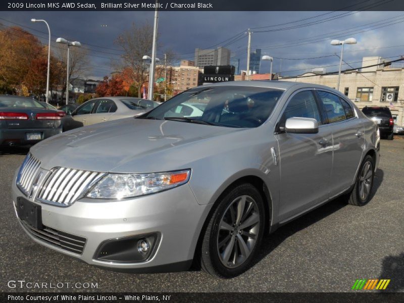 Brilliant Silver Metallic / Charcoal Black 2009 Lincoln MKS AWD Sedan