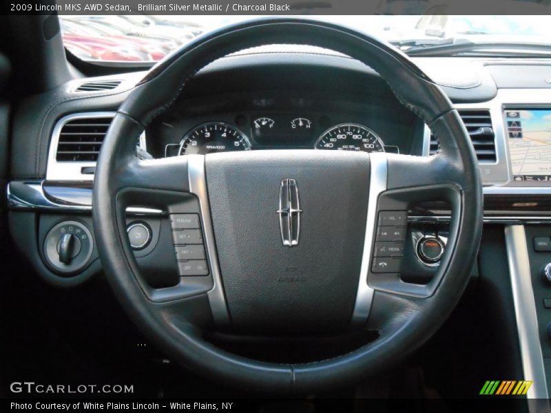 Brilliant Silver Metallic / Charcoal Black 2009 Lincoln MKS AWD Sedan