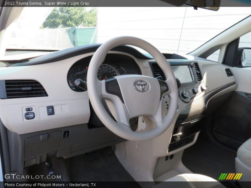 Super White / Light Gray 2012 Toyota Sienna