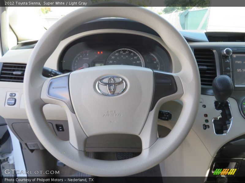 Super White / Light Gray 2012 Toyota Sienna