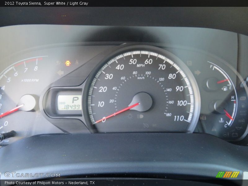Super White / Light Gray 2012 Toyota Sienna
