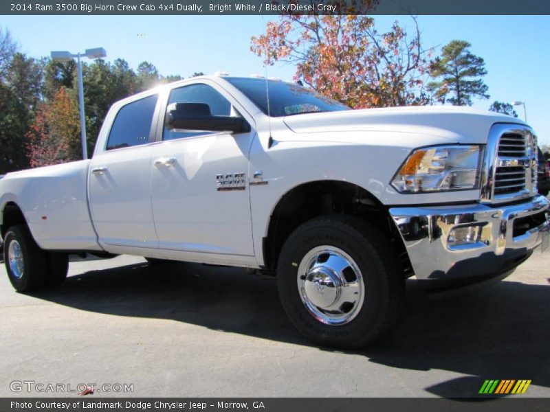 Bright White / Black/Diesel Gray 2014 Ram 3500 Big Horn Crew Cab 4x4 Dually