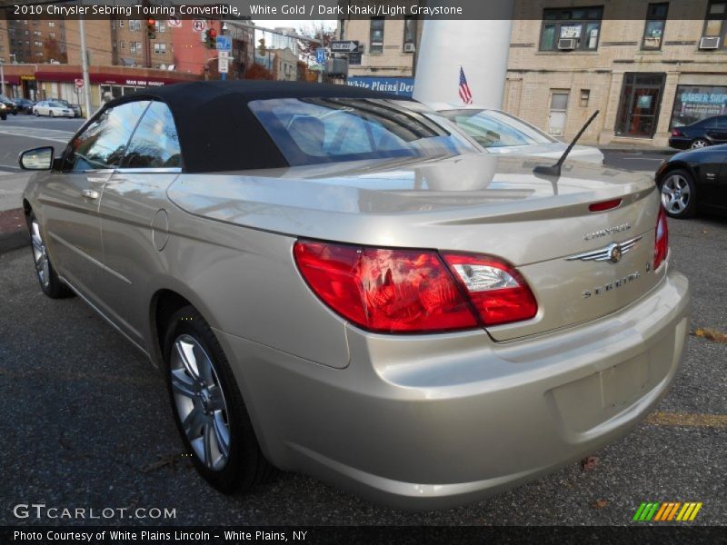 White Gold / Dark Khaki/Light Graystone 2010 Chrysler Sebring Touring Convertible