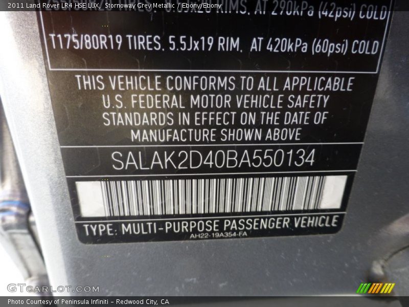 Stornoway Grey Metallic / Ebony/Ebony 2011 Land Rover LR4 HSE LUX