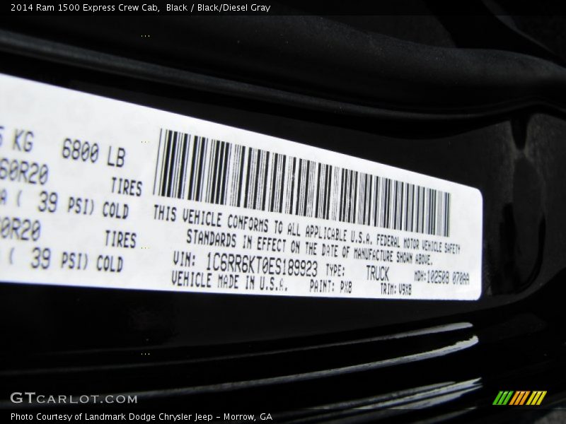 Black / Black/Diesel Gray 2014 Ram 1500 Express Crew Cab