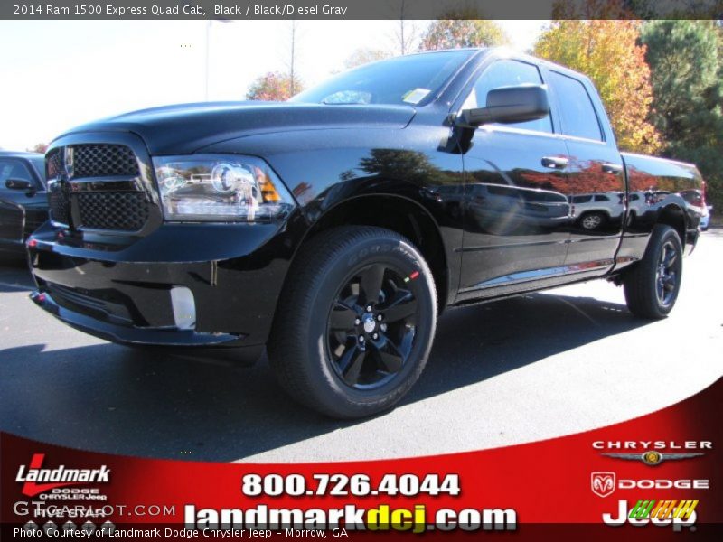 Black / Black/Diesel Gray 2014 Ram 1500 Express Quad Cab