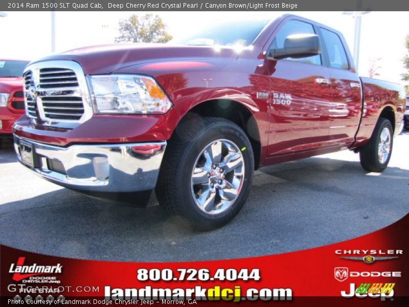 Deep Cherry Red Crystal Pearl / Canyon Brown/Light Frost Beige 2014 Ram 1500 SLT Quad Cab