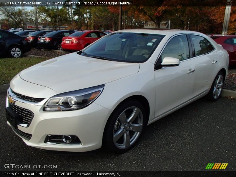 White Diamond Tricoat / Cocoa/Light Neutral 2014 Chevrolet Malibu LTZ