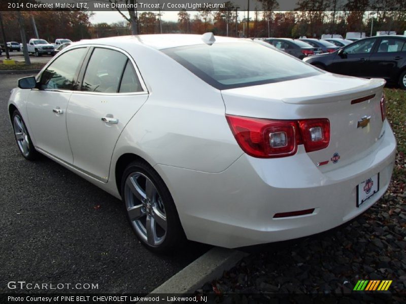 White Diamond Tricoat / Cocoa/Light Neutral 2014 Chevrolet Malibu LTZ
