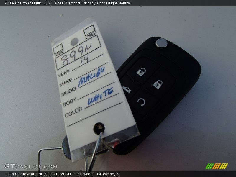 White Diamond Tricoat / Cocoa/Light Neutral 2014 Chevrolet Malibu LTZ