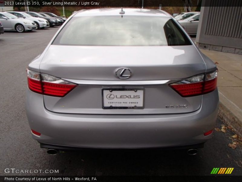 Silver Lining Metallic / Light Gray 2013 Lexus ES 350