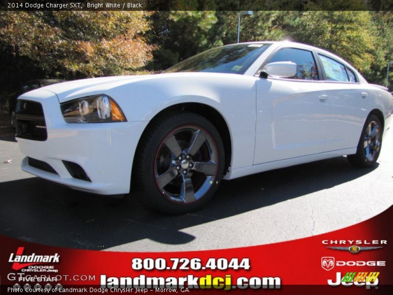 Bright White / Black 2014 Dodge Charger SXT