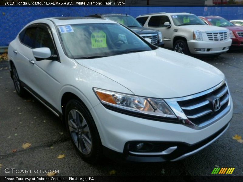 White Diamond Pearl / Ivory 2013 Honda Crosstour EX-L V-6 4WD