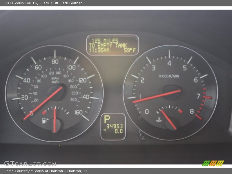Black / Off Black Leather 2011 Volvo S40 T5