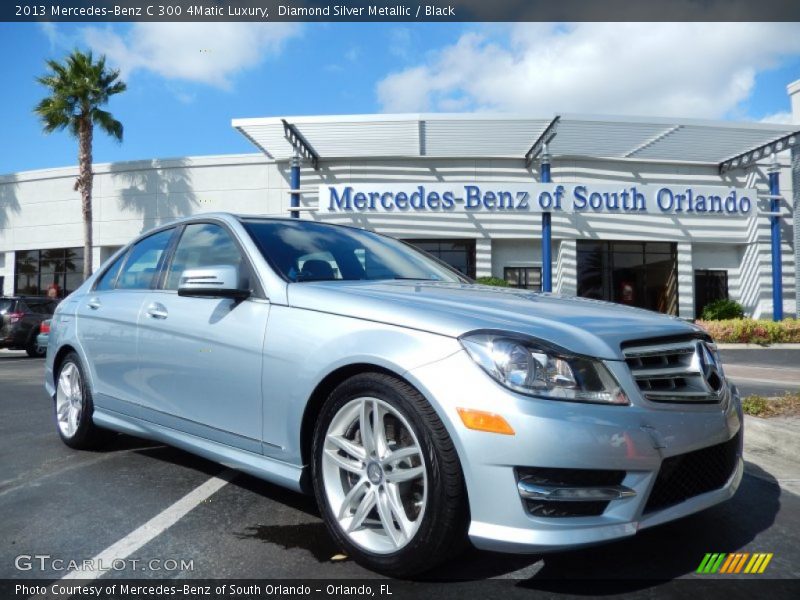 Diamond Silver Metallic / Black 2013 Mercedes-Benz C 300 4Matic Luxury