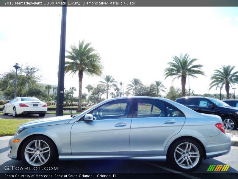 Diamond Silver Metallic / Black 2013 Mercedes-Benz C 300 4Matic Luxury