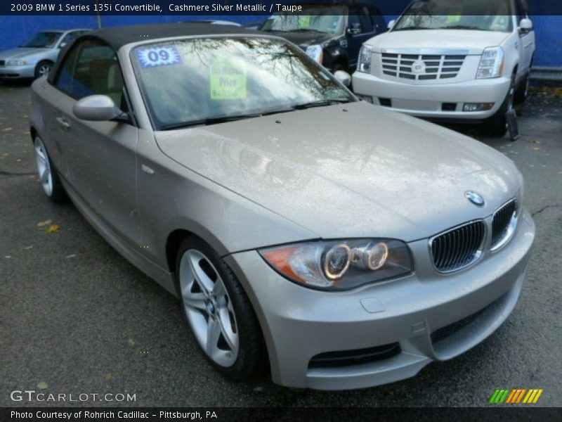 Cashmere Silver Metallic / Taupe 2009 BMW 1 Series 135i Convertible