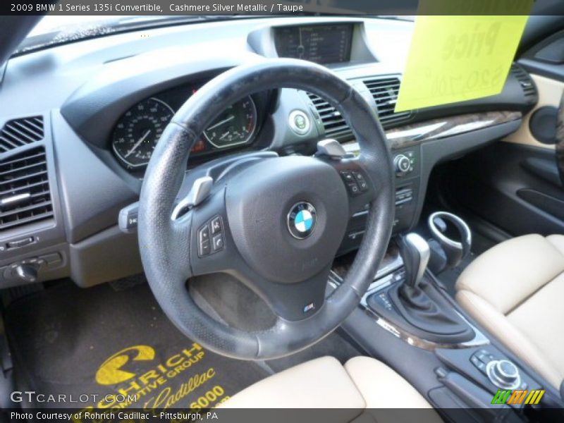 Cashmere Silver Metallic / Taupe 2009 BMW 1 Series 135i Convertible