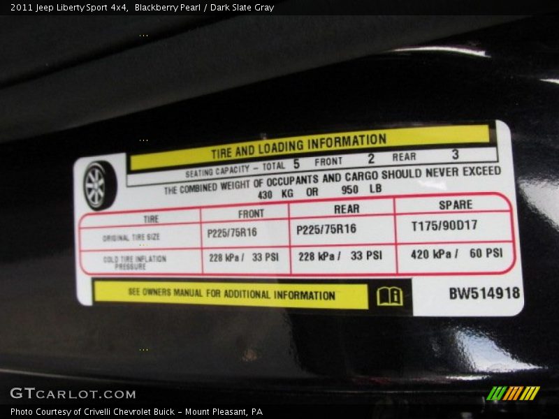 Blackberry Pearl / Dark Slate Gray 2011 Jeep Liberty Sport 4x4