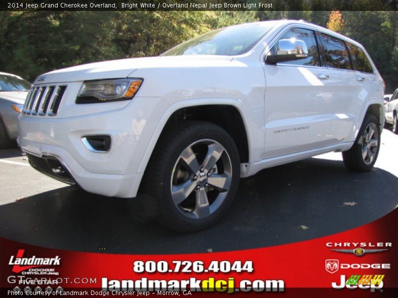 Bright White / Overland Nepal Jeep Brown Light Frost 2014 Jeep Grand Cherokee Overland