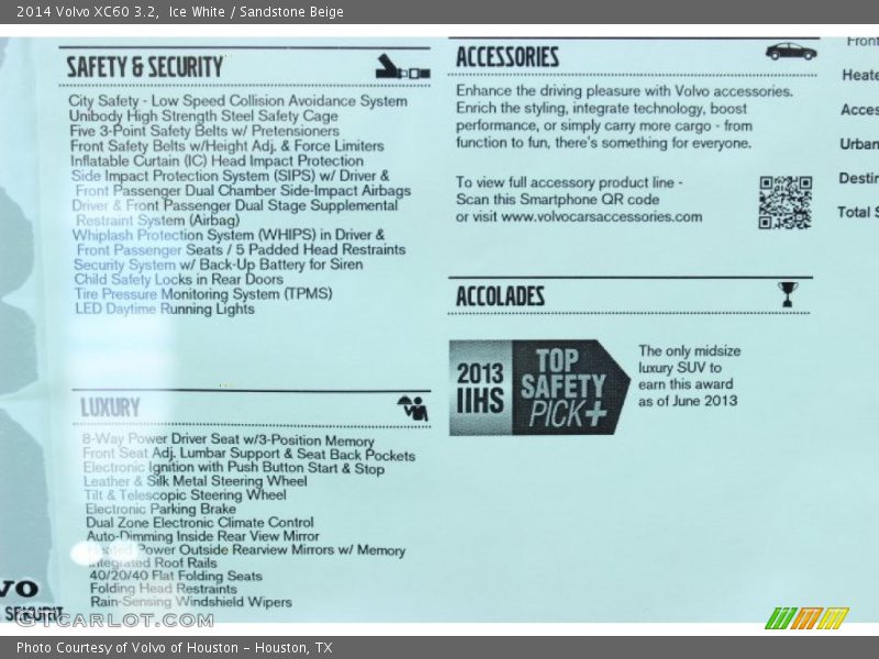 Ice White / Sandstone Beige 2014 Volvo XC60 3.2