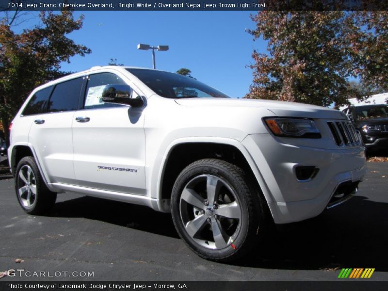 Bright White / Overland Nepal Jeep Brown Light Frost 2014 Jeep Grand Cherokee Overland