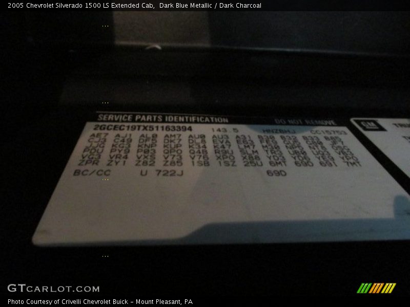 Dark Blue Metallic / Dark Charcoal 2005 Chevrolet Silverado 1500 LS Extended Cab