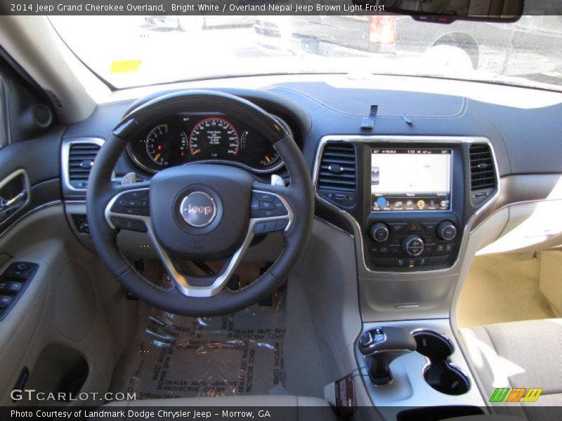 Bright White / Overland Nepal Jeep Brown Light Frost 2014 Jeep Grand Cherokee Overland
