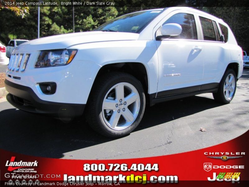 Bright White / Dark Slate Gray 2014 Jeep Compass Latitude
