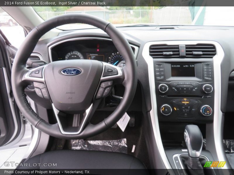 Ingot Silver / Charcoal Black 2014 Ford Fusion SE EcoBoost