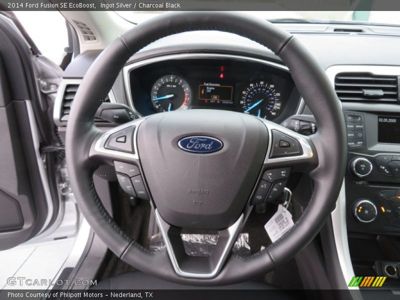 Ingot Silver / Charcoal Black 2014 Ford Fusion SE EcoBoost