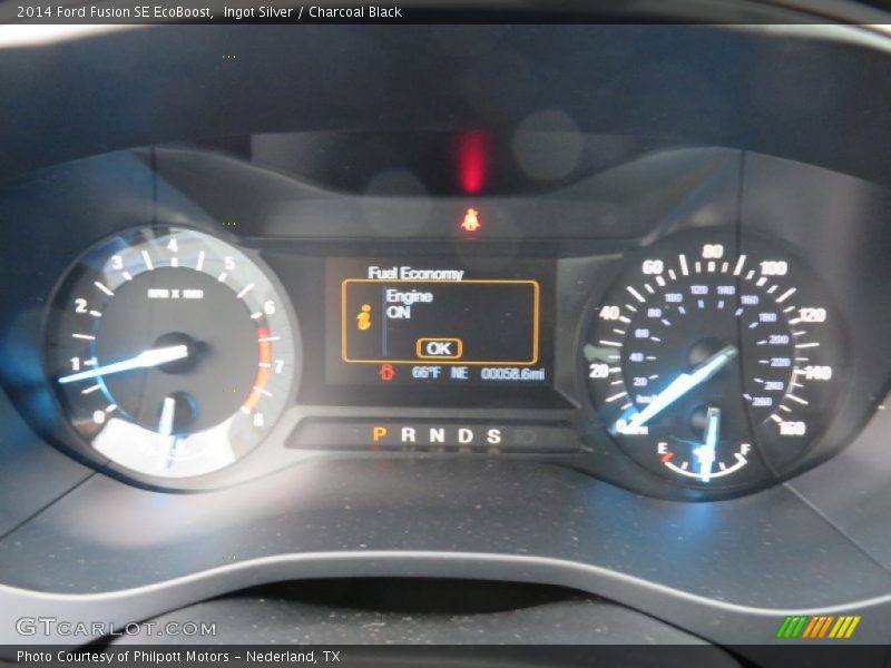 Ingot Silver / Charcoal Black 2014 Ford Fusion SE EcoBoost