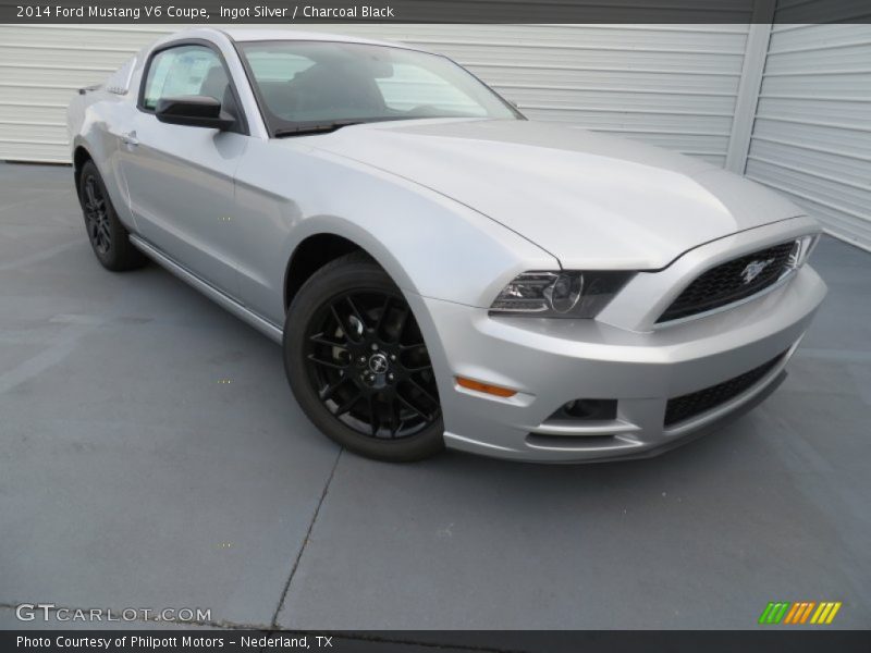 Ingot Silver / Charcoal Black 2014 Ford Mustang V6 Coupe