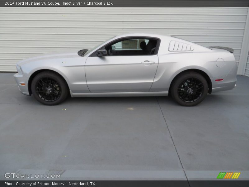 Ingot Silver / Charcoal Black 2014 Ford Mustang V6 Coupe