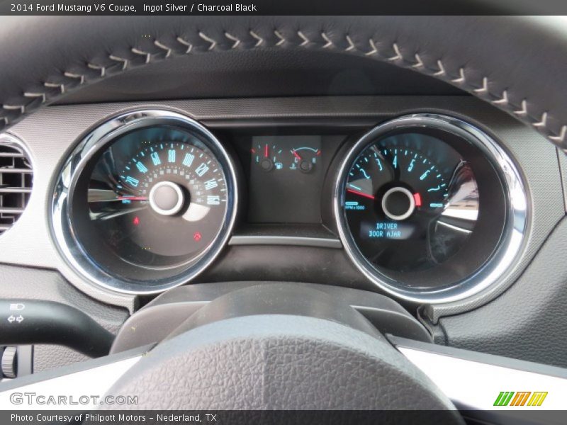 Ingot Silver / Charcoal Black 2014 Ford Mustang V6 Coupe