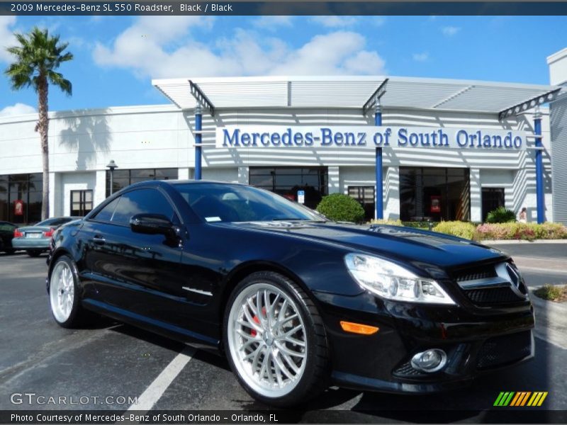 Black / Black 2009 Mercedes-Benz SL 550 Roadster