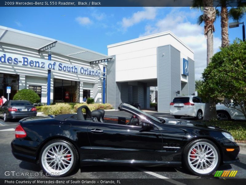 Black / Black 2009 Mercedes-Benz SL 550 Roadster