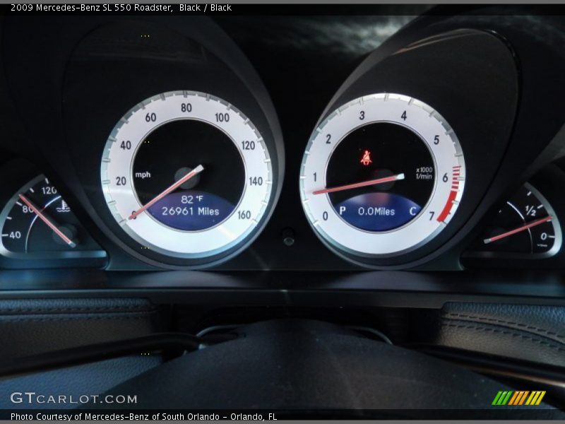 Black / Black 2009 Mercedes-Benz SL 550 Roadster