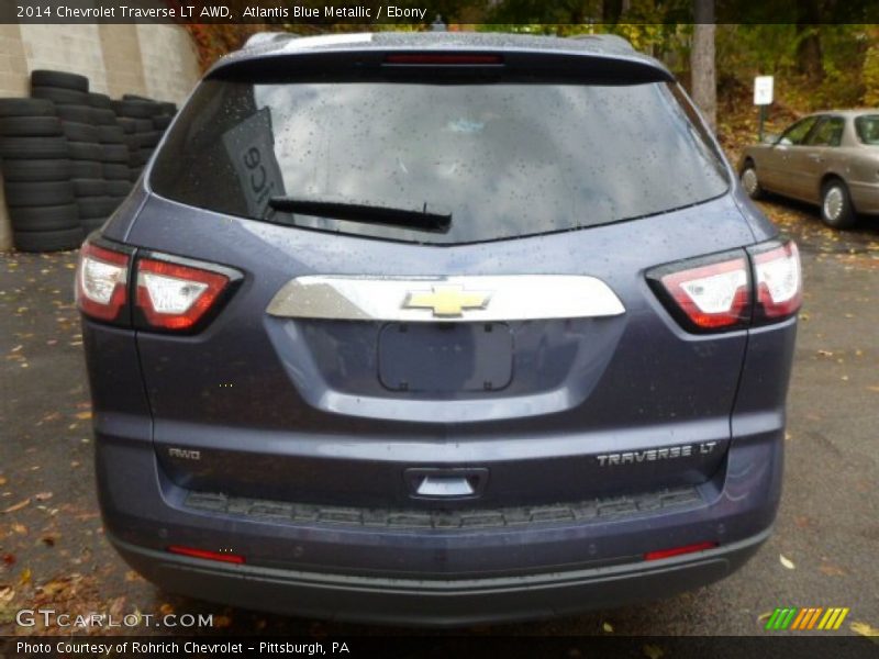 Atlantis Blue Metallic / Ebony 2014 Chevrolet Traverse LT AWD