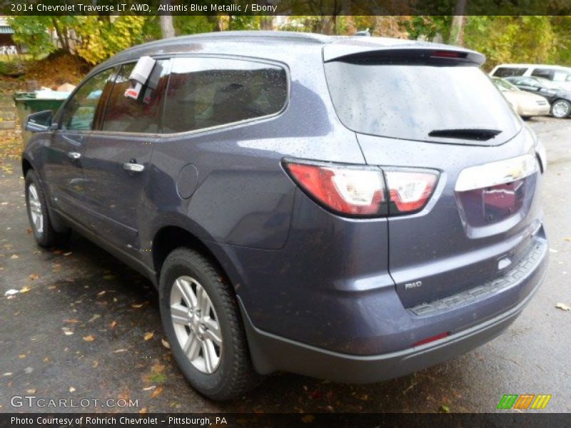 Atlantis Blue Metallic / Ebony 2014 Chevrolet Traverse LT AWD