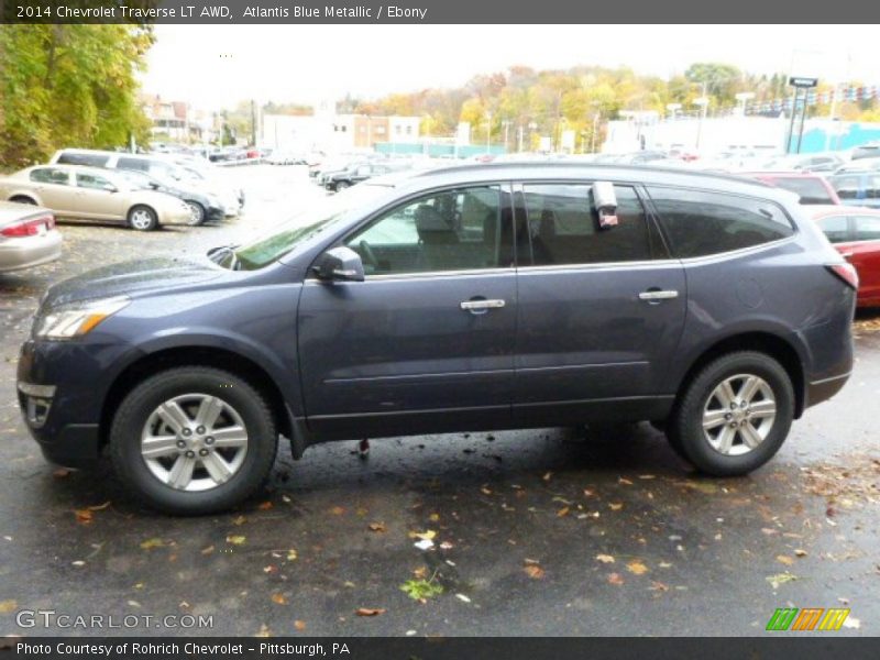 Atlantis Blue Metallic / Ebony 2014 Chevrolet Traverse LT AWD