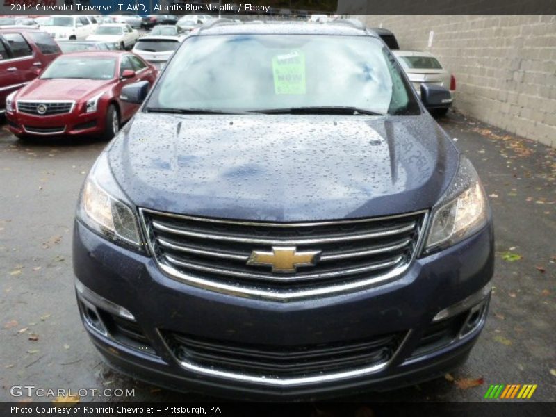 Atlantis Blue Metallic / Ebony 2014 Chevrolet Traverse LT AWD