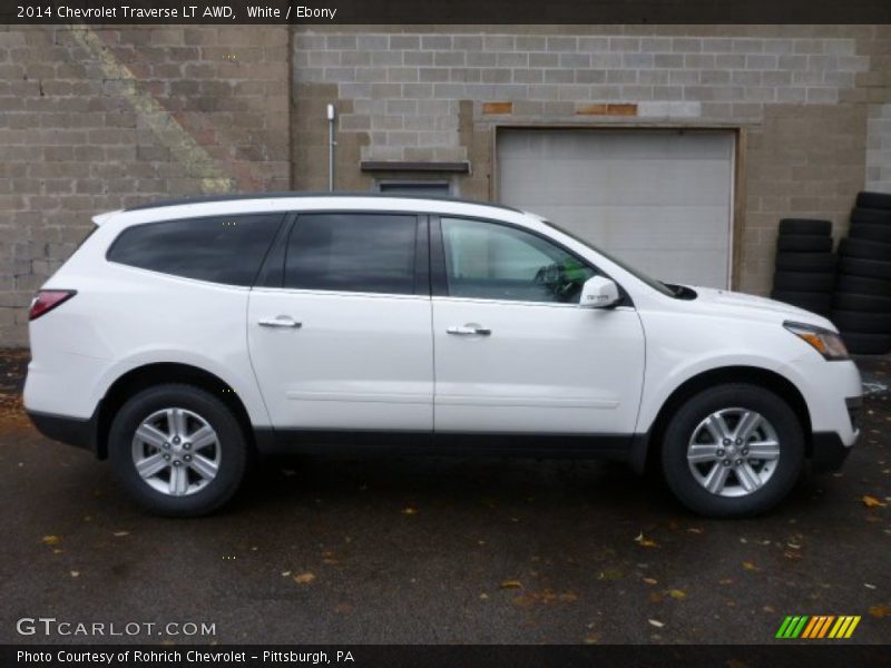 White / Ebony 2014 Chevrolet Traverse LT AWD