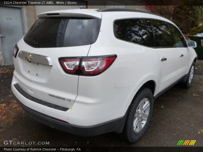 White / Ebony 2014 Chevrolet Traverse LT AWD