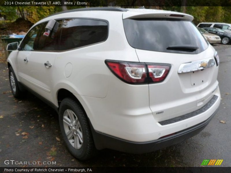 White / Ebony 2014 Chevrolet Traverse LT AWD