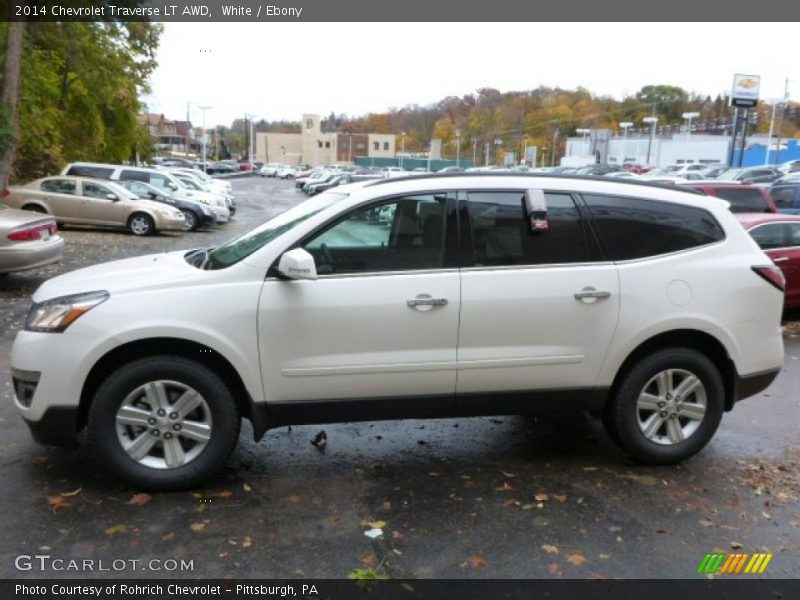 White / Ebony 2014 Chevrolet Traverse LT AWD