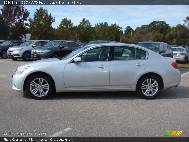 Liquid Platinum / Stone 2010 Infiniti G 37 x AWD Sedan